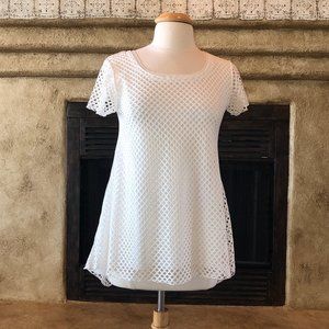 Rain - white mesh fish-net top NEW
